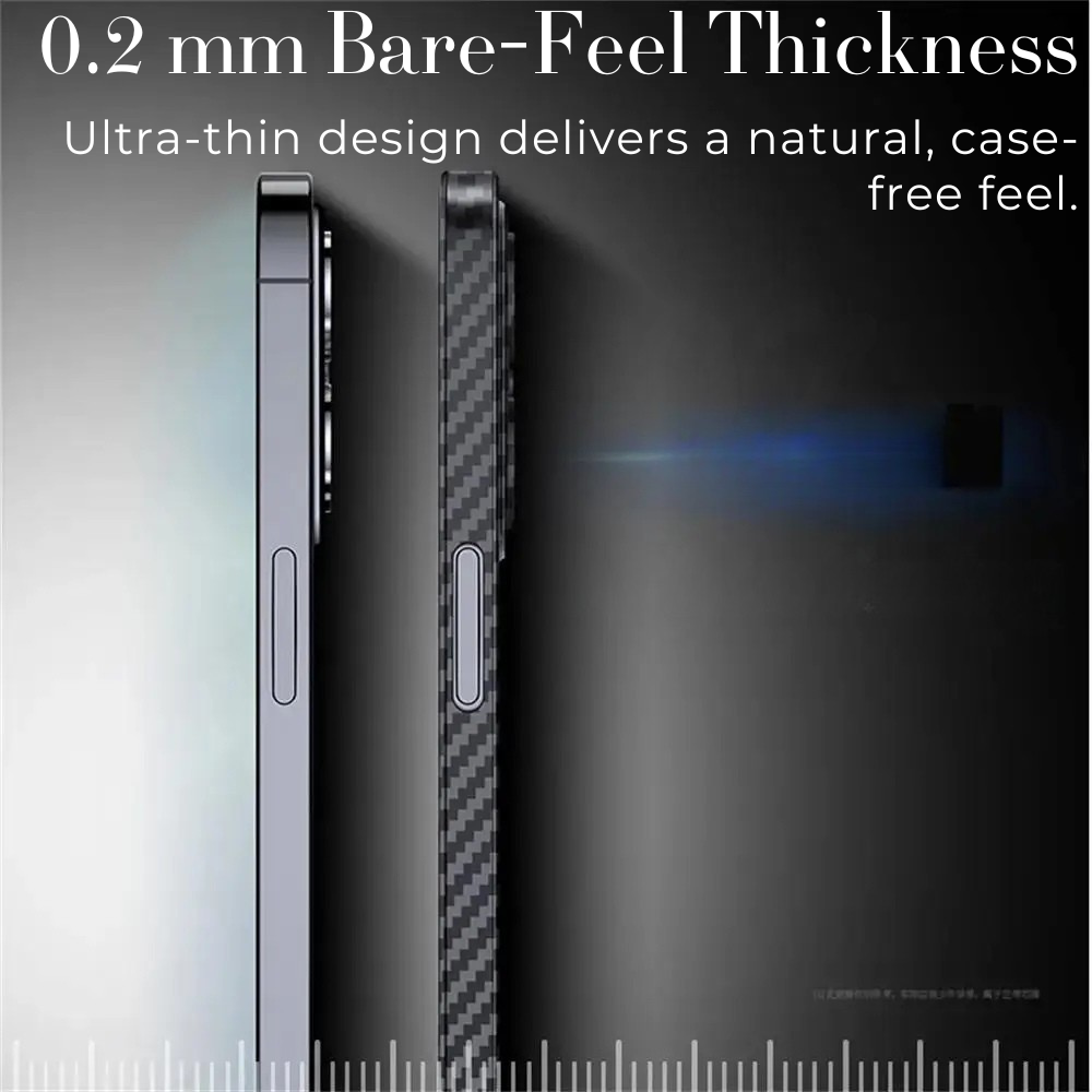 Premium iPhone Case Ultra Thin Carbon Fiber Matte Protective Cover 0.2mm PP Back Lightweight Scratch Resistant Slim Minimalist Design