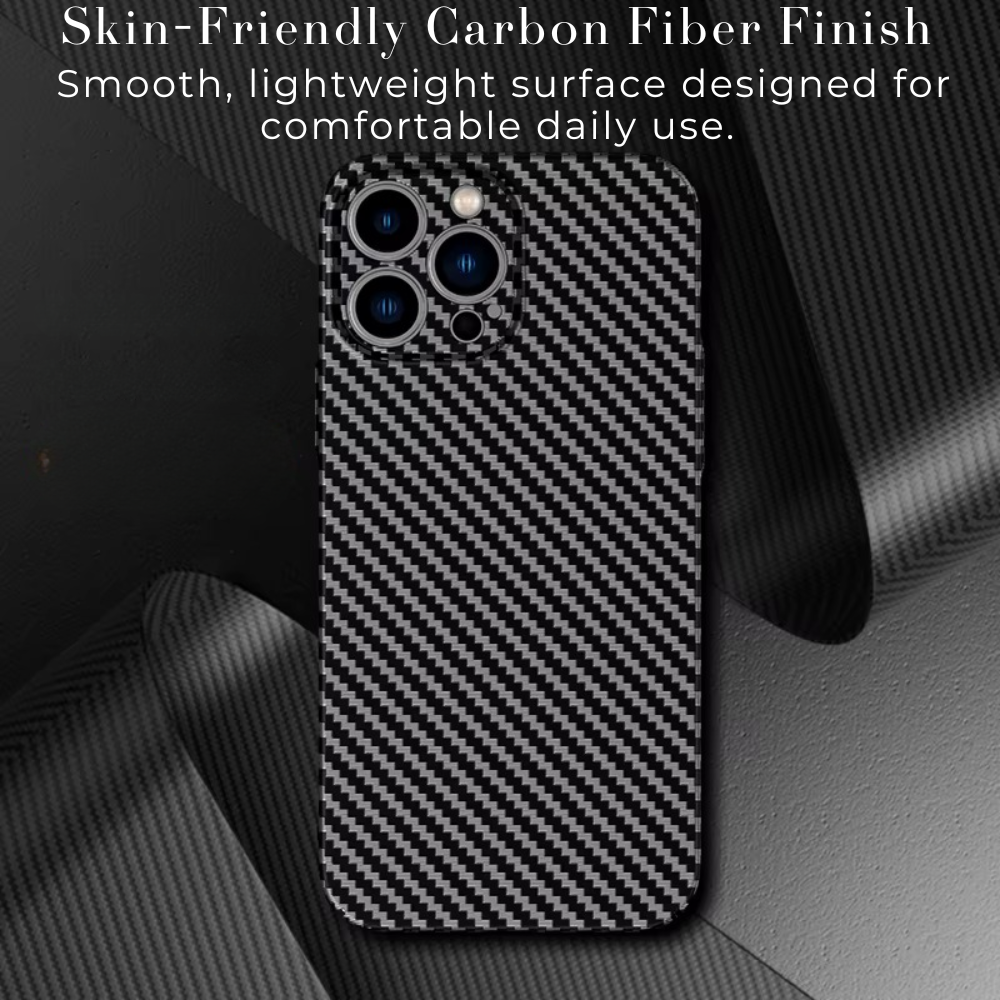 Premium iPhone Case Ultra Thin Carbon Fiber Matte Protective Cover 0.2mm PP Back Lightweight Scratch Resistant Slim Minimalist Design
