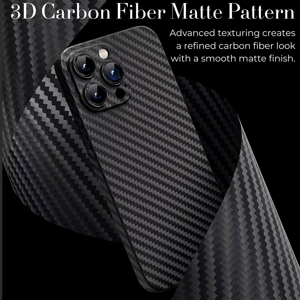 Premium iPhone Case Ultra Thin Carbon Fiber Matte Protective Cover 0.2mm PP Back Lightweight Scratch Resistant Slim Minimalist Design