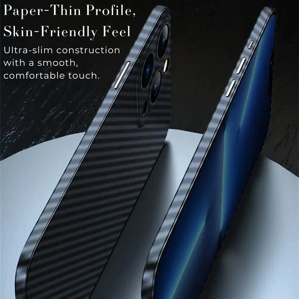 Premium iPhone Case Ultra Thin Carbon Fiber Matte Protective Cover 0.2mm PP Back Lightweight Scratch Resistant Slim Minimalist Design