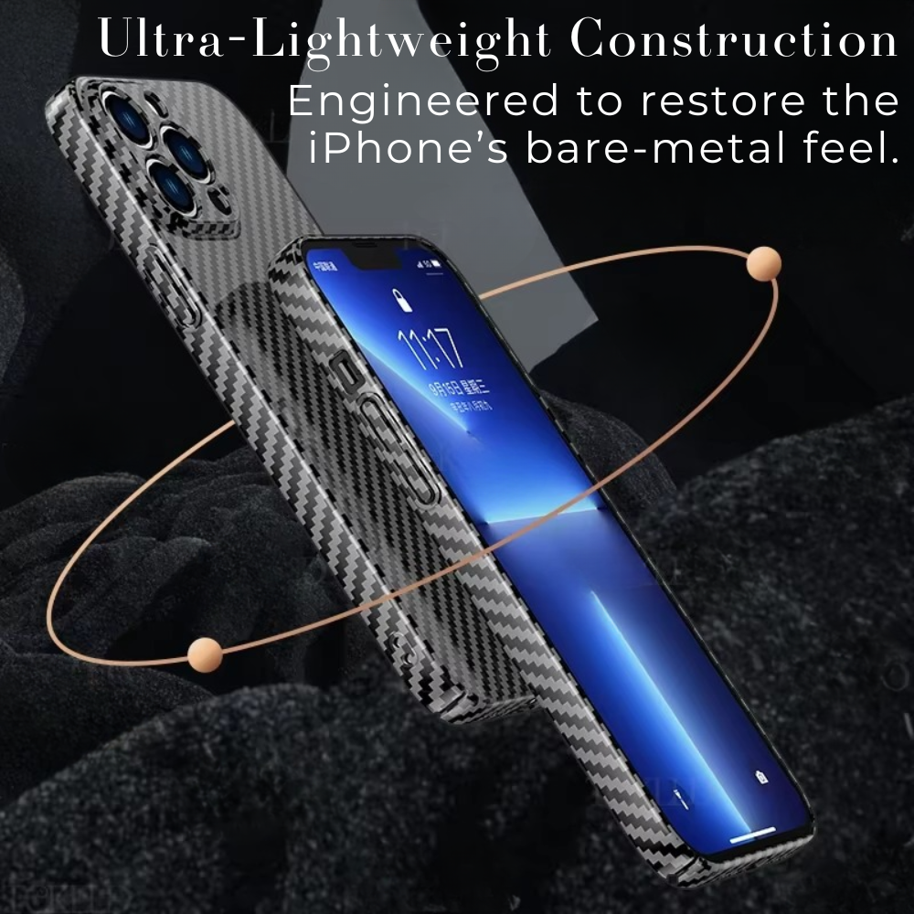 Premium iPhone Case Ultra Thin Carbon Fiber Matte Protective Cover 0.2mm PP Back Lightweight Scratch Resistant Slim Minimalist Design