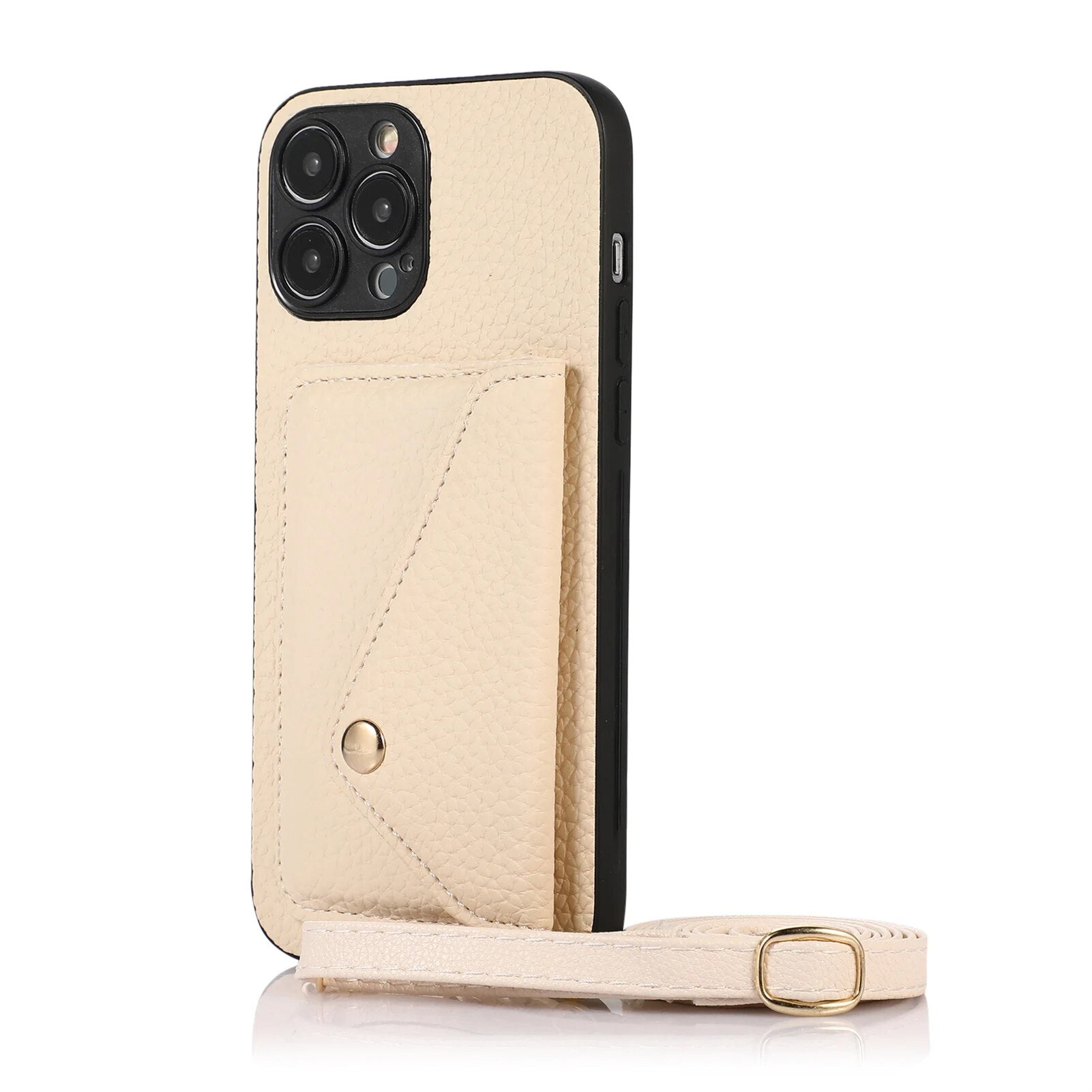 Premium iPhone Case Wallet MagSafe Compatible Crossbody Strap Leather Card Holder Shockproof Protective Cover Camera Lens Protection Slim Design