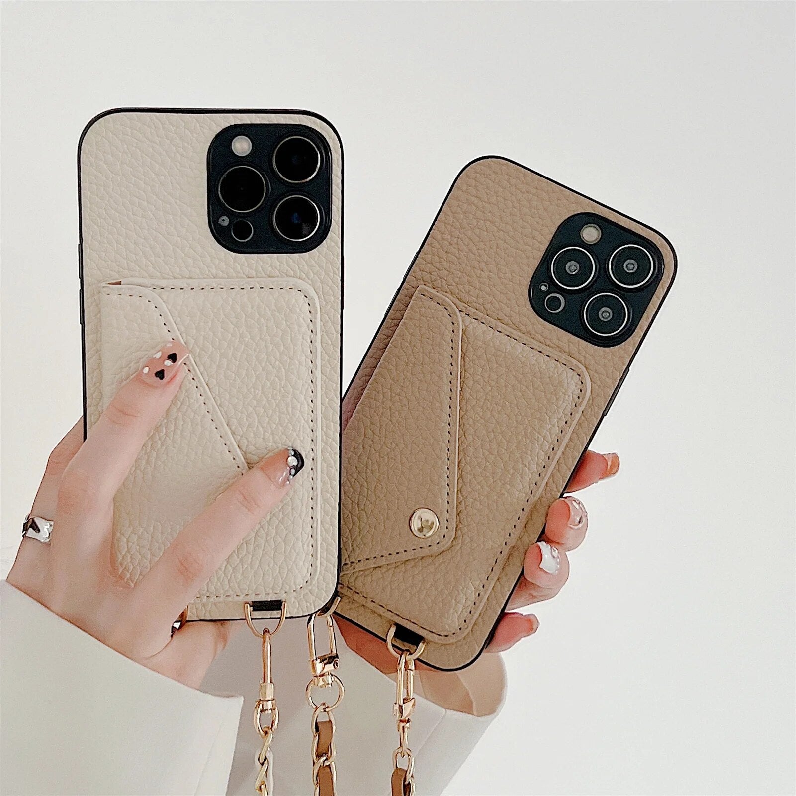 Premium iPhone Case Wallet MagSafe Compatible Crossbody Strap Leather Card Holder Shockproof Protective Cover Camera Lens Protection Slim Design