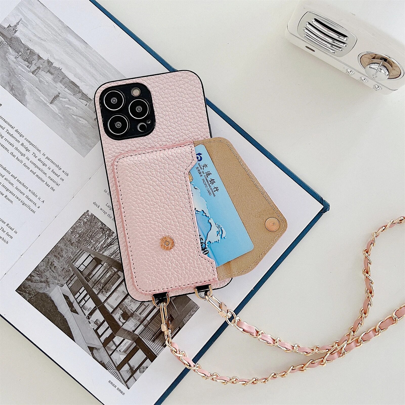 Premium iPhone Case Wallet MagSafe Compatible Crossbody Strap Leather Card Holder Shockproof Protective Cover Camera Lens Protection Slim Design