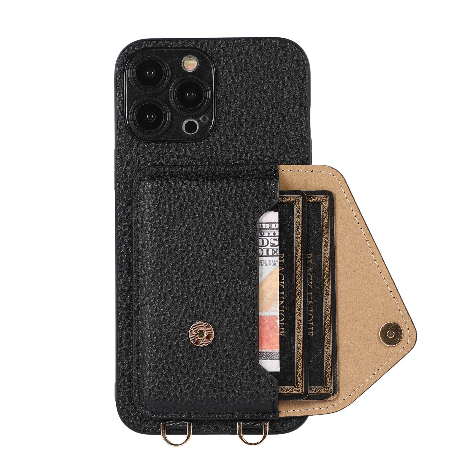 Premium iPhone Case Wallet MagSafe Compatible Crossbody Strap Leather Card Holder Shockproof Protective Cover Camera Lens Protection Slim Design