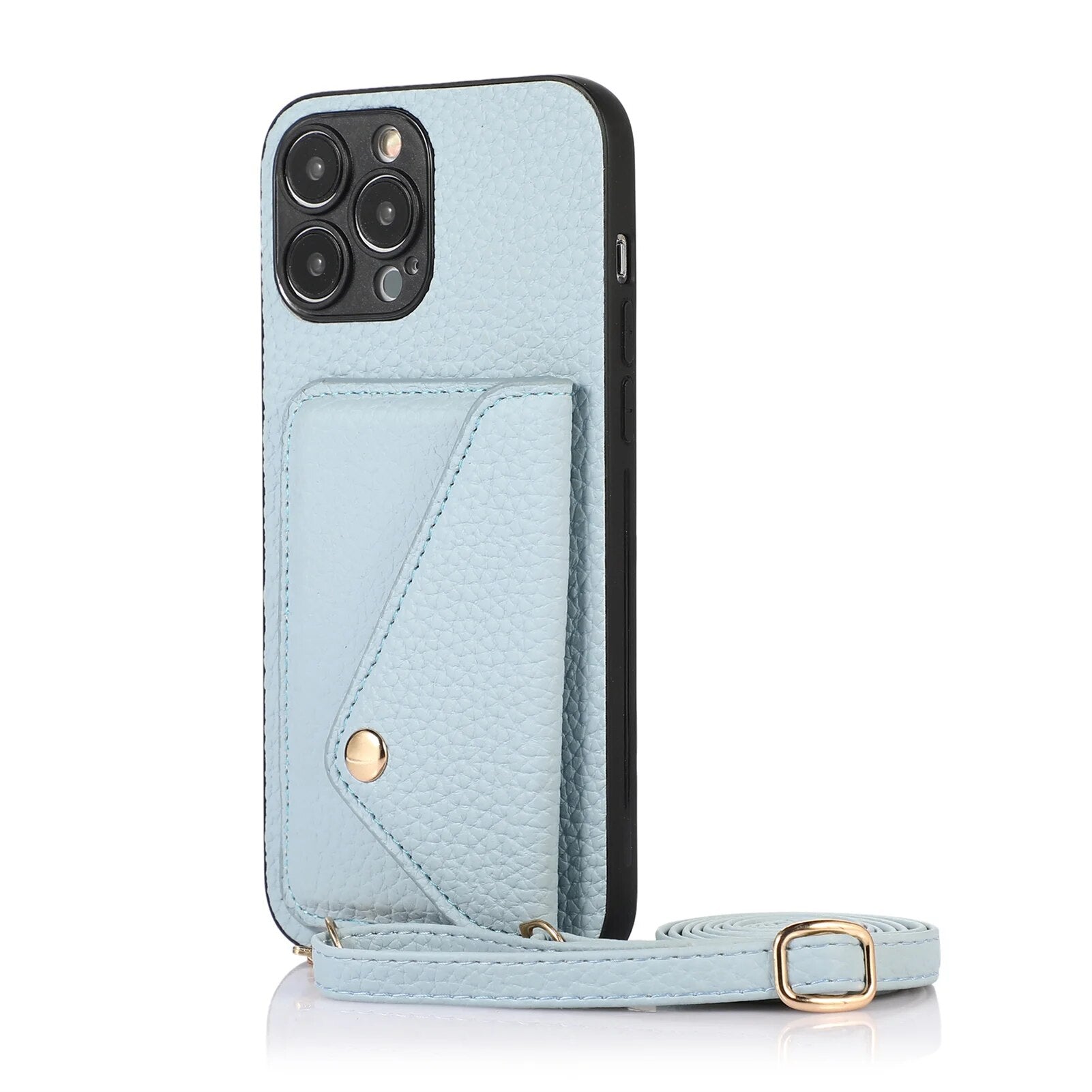Premium iPhone Case Wallet MagSafe Compatible Crossbody Strap Leather Card Holder Shockproof Protective Cover Camera Lens Protection Slim Design