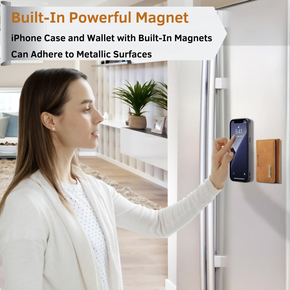 Premium iPhone Case Wallet MagSafe Compatible Detachable Leather Card Holder Magnetic Flip Stand Shockproof Protective Cover Camera Lens Protection Slim Design