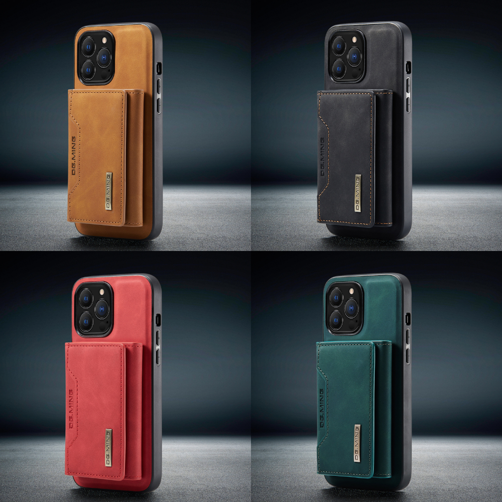 Premium iPhone Case Wallet MagSafe Compatible Detachable Leather Card Holder Magnetic Flip Stand Shockproof Protective Cover Camera Lens Protection Slim Design