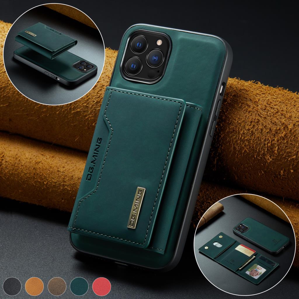 Premium iPhone Case Wallet MagSafe Compatible Detachable Leather Card Holder Magnetic Flip Stand Shockproof Protective Cover Camera Lens Protection Slim Design