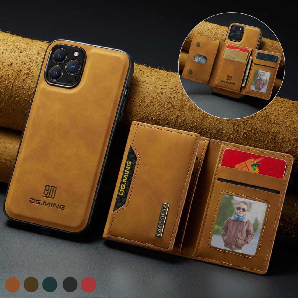 Premium iPhone Case Wallet MagSafe Compatible Detachable Leather Card Holder Magnetic Flip Stand Shockproof Protective Cover Camera Lens Protection Slim Design