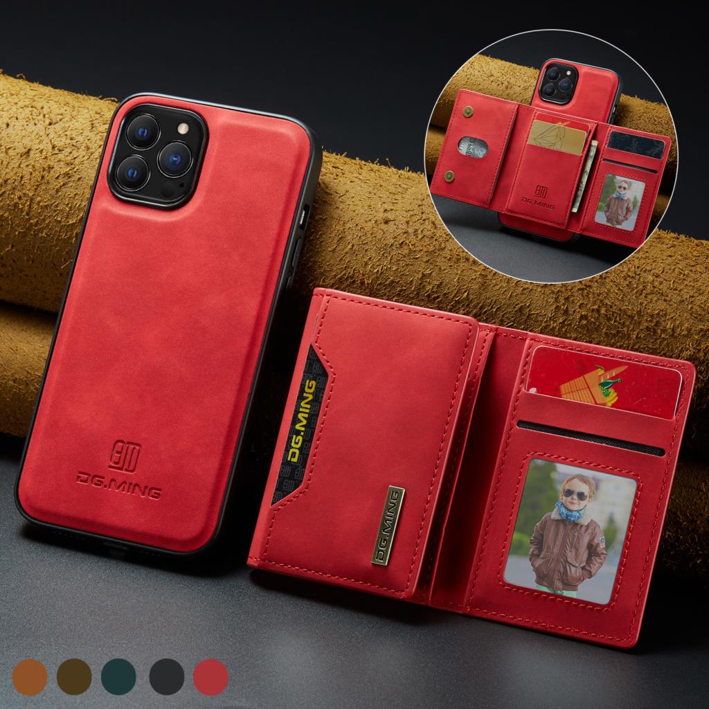 Premium iPhone Case Wallet MagSafe Compatible Detachable Leather Card Holder Magnetic Flip Stand Shockproof Protective Cover Camera Lens Protection Slim Design