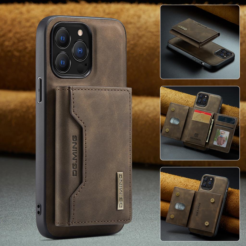 Premium iPhone Case Wallet MagSafe Compatible Detachable Leather Card Holder Magnetic Flip Stand Shockproof Protective Cover Camera Lens Protection Slim Design