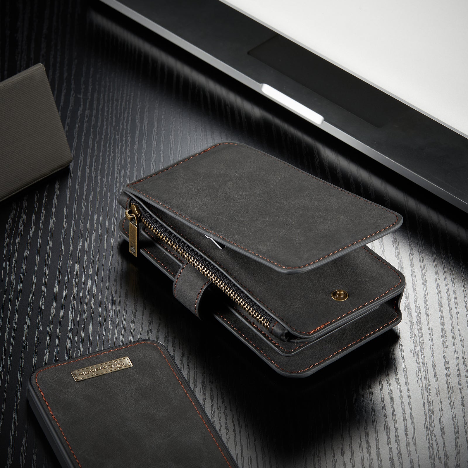 Premium iPhone Case Wallet MagSafe Compatible Detachable Leather Flip Stand Shockproof Protective Cover Card Holder Camera Lens Protection Slim Design