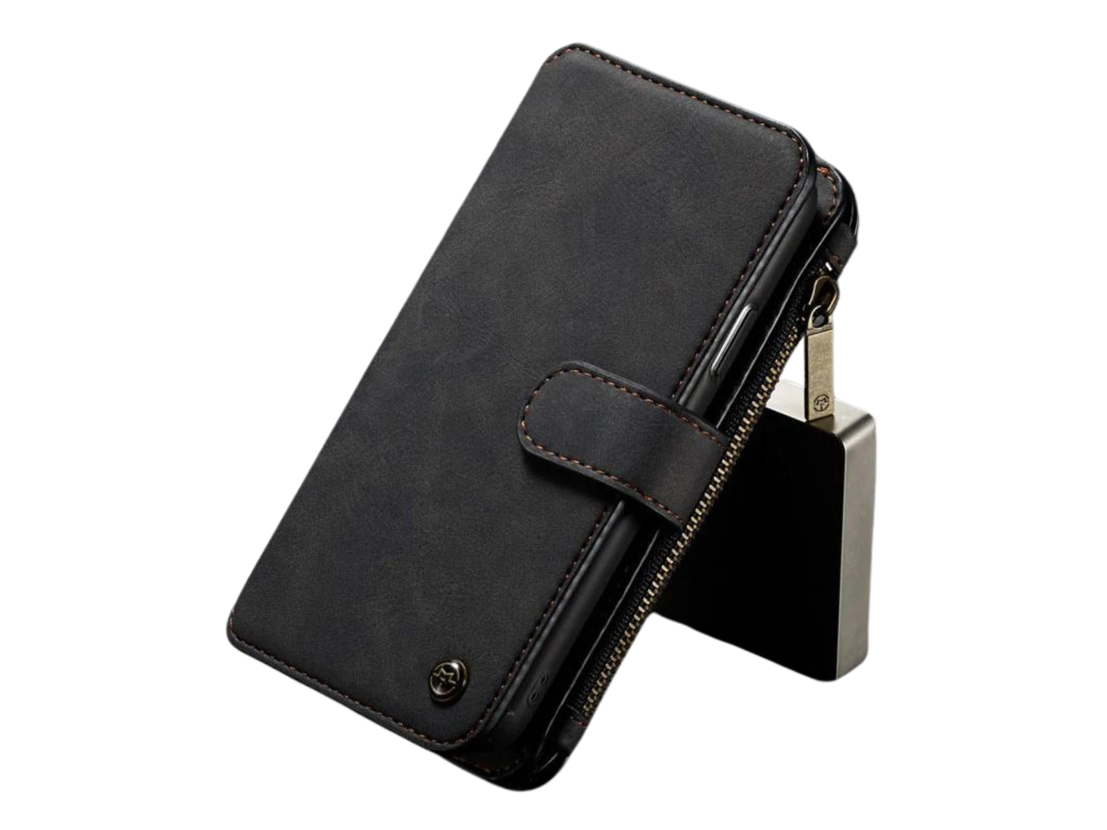Premium iPhone Case Wallet MagSafe Compatible Detachable Leather Flip Stand Shockproof Protective Cover Card Holder Camera Lens Protection Slim Design