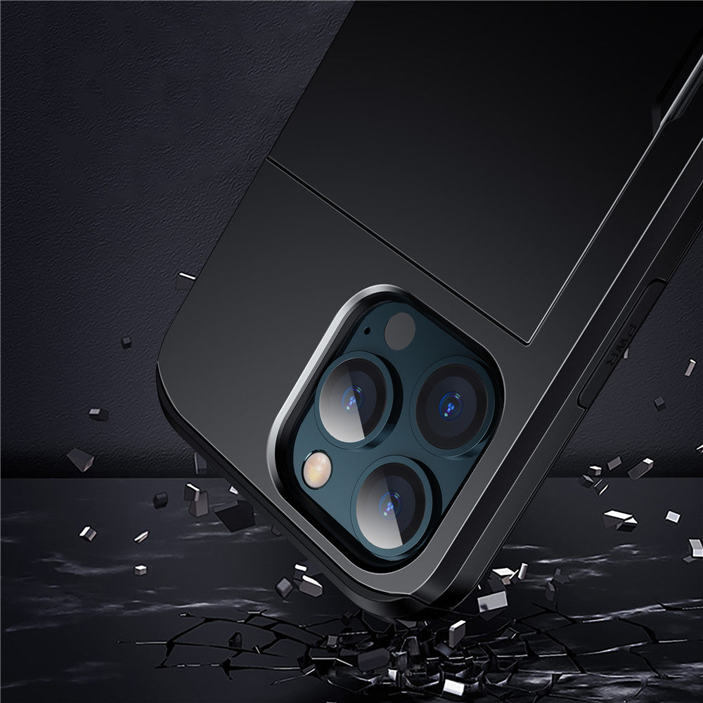 Premium iPhone Case Wallet MagSafe Compatible Dual Layer Slider Card Holder Shockproof Protective Cover Camera Lens Protection Slim Design