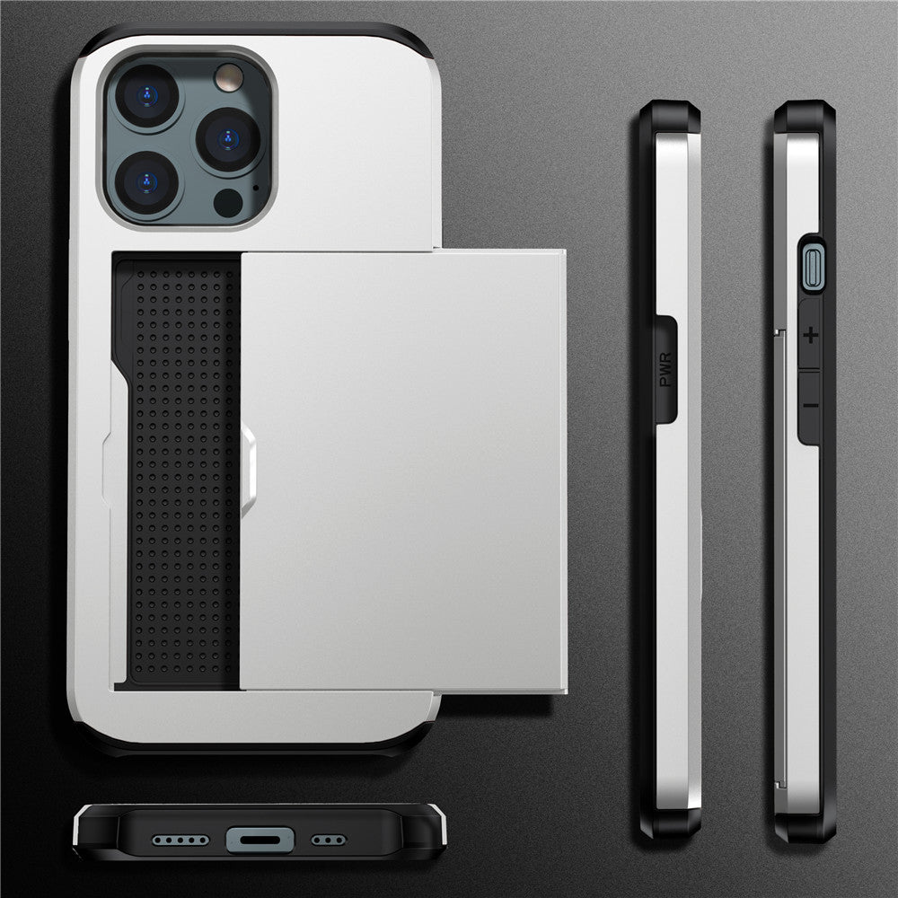 Premium iPhone Case Wallet MagSafe Compatible Dual Layer Slider Card Holder Shockproof Protective Cover Camera Lens Protection Slim Design