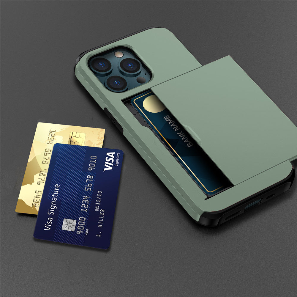 Premium iPhone Case Wallet MagSafe Compatible Dual Layer Slider Card Holder Shockproof Protective Cover Camera Lens Protection Slim Design