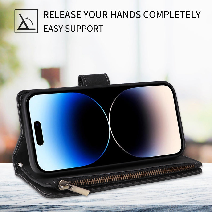 Premium iPhone Case Wallet MagSafe Compatible Leather Card Holder Magnetic Closure Shockproof Protective Cover Camera Lens Protection Slim Design