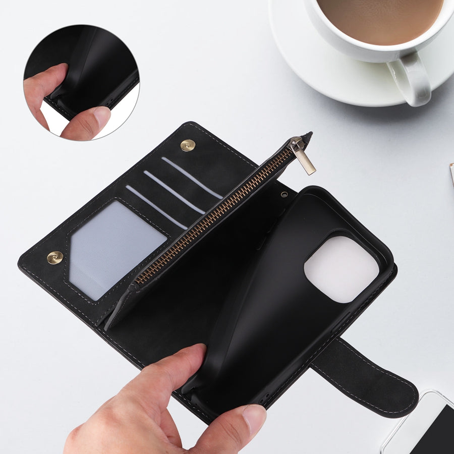 Premium iPhone Case Wallet MagSafe Compatible Leather Card Holder Magnetic Closure Shockproof Protective Cover Camera Lens Protection Slim Design