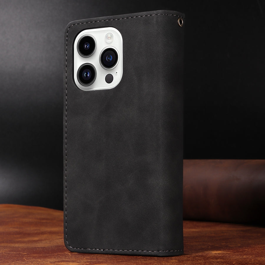 Premium iPhone Case Wallet MagSafe Compatible Leather Card Holder Magnetic Closure Shockproof Protective Cover Camera Lens Protection Slim Design