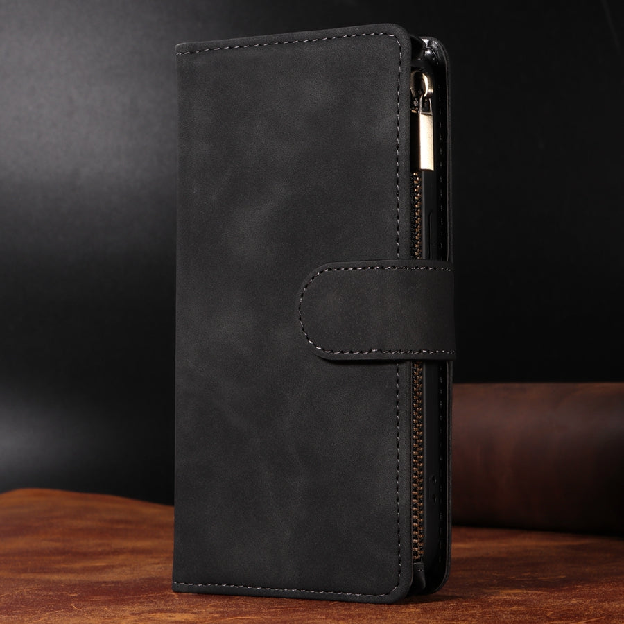Premium iPhone Case Wallet MagSafe Compatible Leather Card Holder Magnetic Closure Shockproof Protective Cover Camera Lens Protection Slim Design