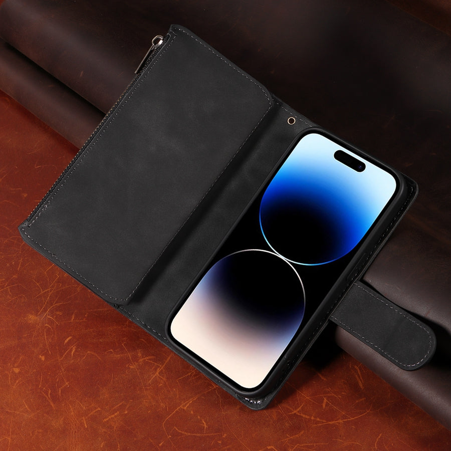 Premium iPhone Case Wallet MagSafe Compatible Leather Card Holder Magnetic Closure Shockproof Protective Cover Camera Lens Protection Slim Design