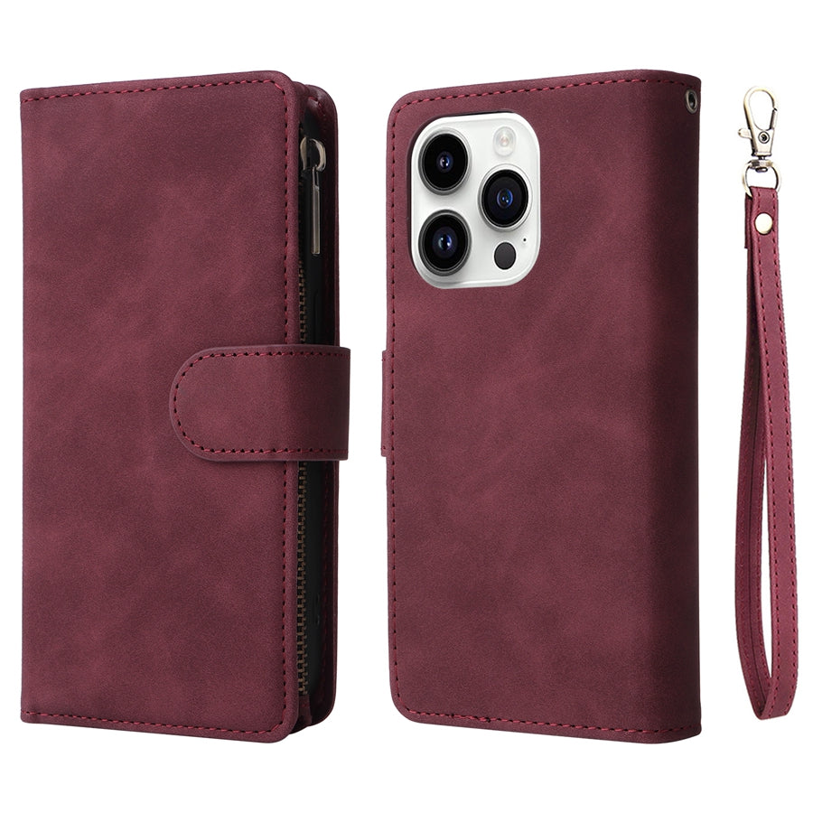 Premium iPhone Case Wallet MagSafe Compatible Leather Card Holder Magnetic Closure Shockproof Protective Cover Camera Lens Protection Slim Design