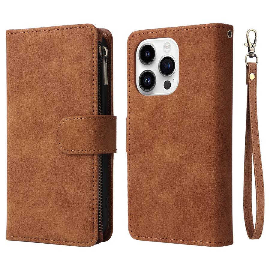 Premium iPhone Case Wallet MagSafe Compatible Leather Card Holder Magnetic Closure Shockproof Protective Cover Camera Lens Protection Slim Design