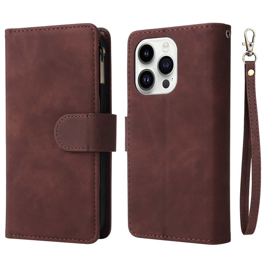 Premium iPhone Case Wallet MagSafe Compatible Leather Card Holder Magnetic Closure Shockproof Protective Cover Camera Lens Protection Slim Design