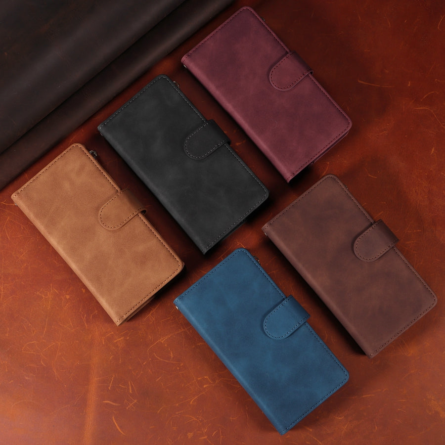 Premium iPhone Case Wallet MagSafe Compatible Leather Card Holder Magnetic Closure Shockproof Protective Cover Camera Lens Protection Slim Design