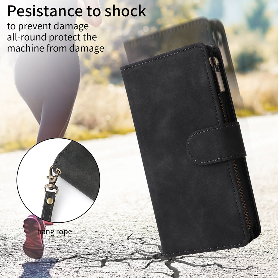 Premium iPhone Case Wallet MagSafe Compatible Leather Card Holder Magnetic Closure Shockproof Protective Cover Camera Lens Protection Slim Design