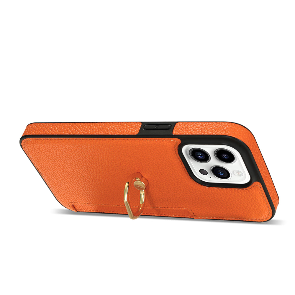 Premium iPhone Case Wallet MagSafe Compatible Leather Card Holder Ring Stand Shockproof Protective Cover Camera Lens Protection Slim Design