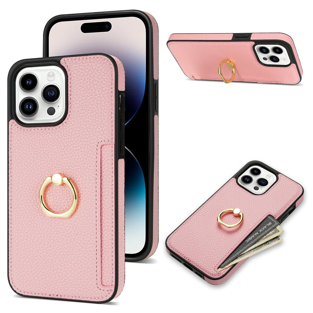 Premium iPhone Case Wallet MagSafe Compatible Leather Card Holder Ring Stand Shockproof Protective Cover Camera Lens Protection Slim Design