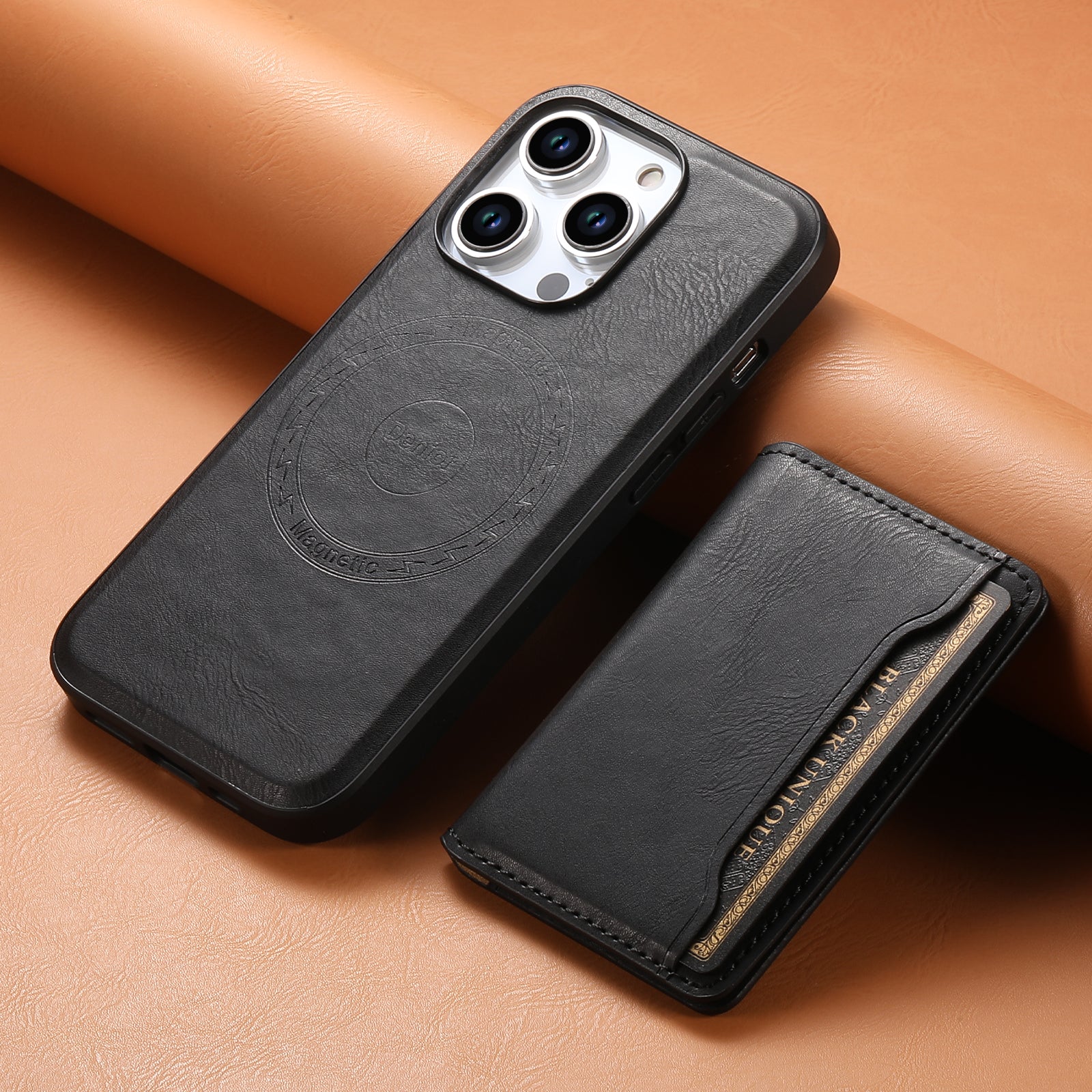 Premium iPhone Case Wallet MagSafe Compatible Leather Card Holder Shockproof Protective Cover Camera Lens Protection Slim Design