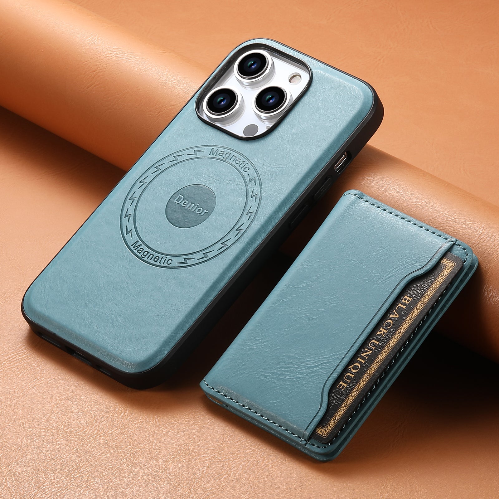 Premium iPhone Case Wallet MagSafe Compatible Leather Card Holder Shockproof Protective Cover Camera Lens Protection Slim Design