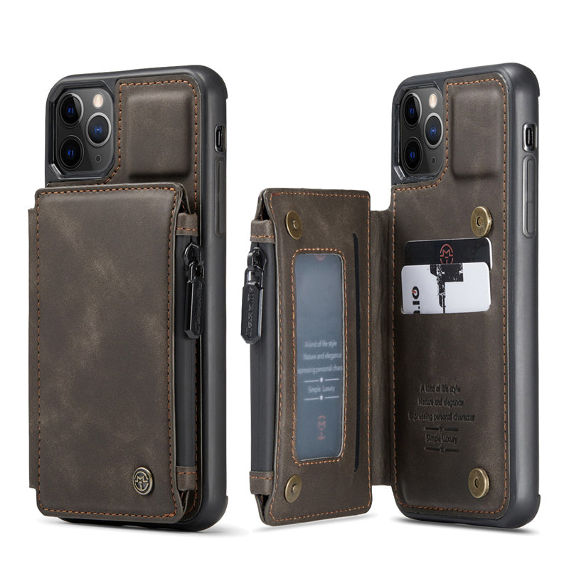 Premium iPhone Case Wallet MagSafe Compatible Leather Card Holder Stand Shockproof Protective Cover Camera Lens Protection Slim Design