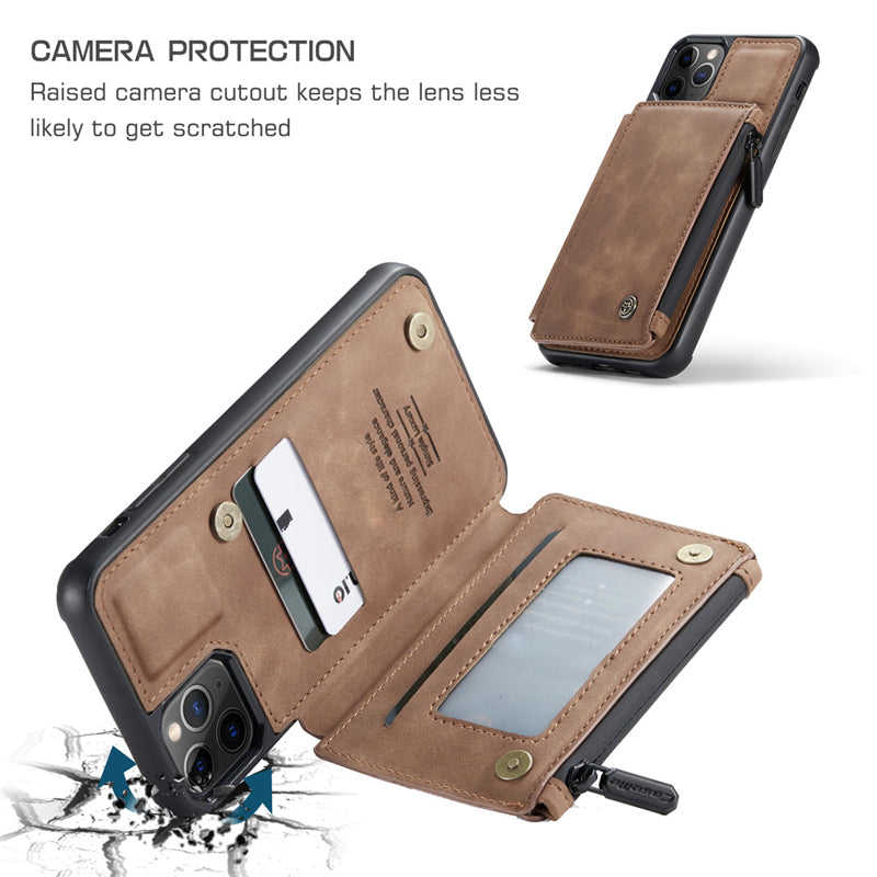 Premium iPhone Case Wallet MagSafe Compatible Leather Card Holder Stand Shockproof Protective Cover Camera Lens Protection Slim Design