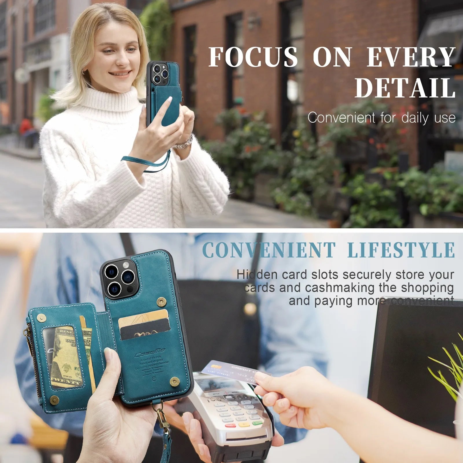 Premium iPhone Case Wallet MagSafe Compatible Leather Card Holder Stand Shockproof Protective Cover Camera Lens Protection Slim Design