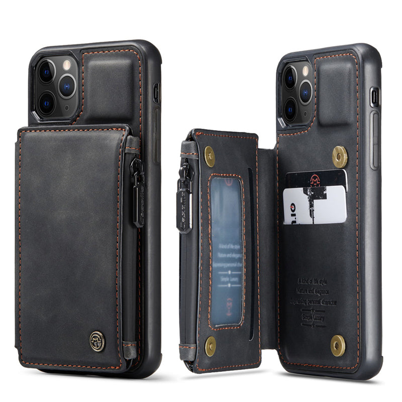 Premium iPhone Case Wallet MagSafe Compatible Leather Card Holder Stand Shockproof Protective Cover Camera Lens Protection Slim Design