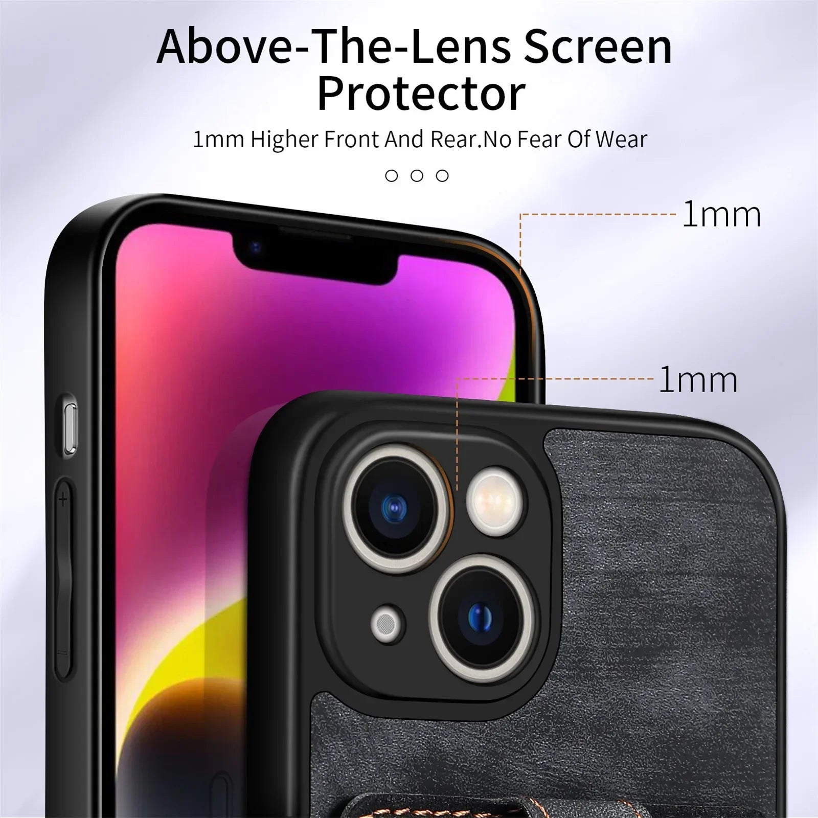 Premium iPhone Case Wallet MagSafe Compatible Leather Vertical Card Holder Ring Stand Shockproof Protective Cover Camera Lens Protection Slim Design