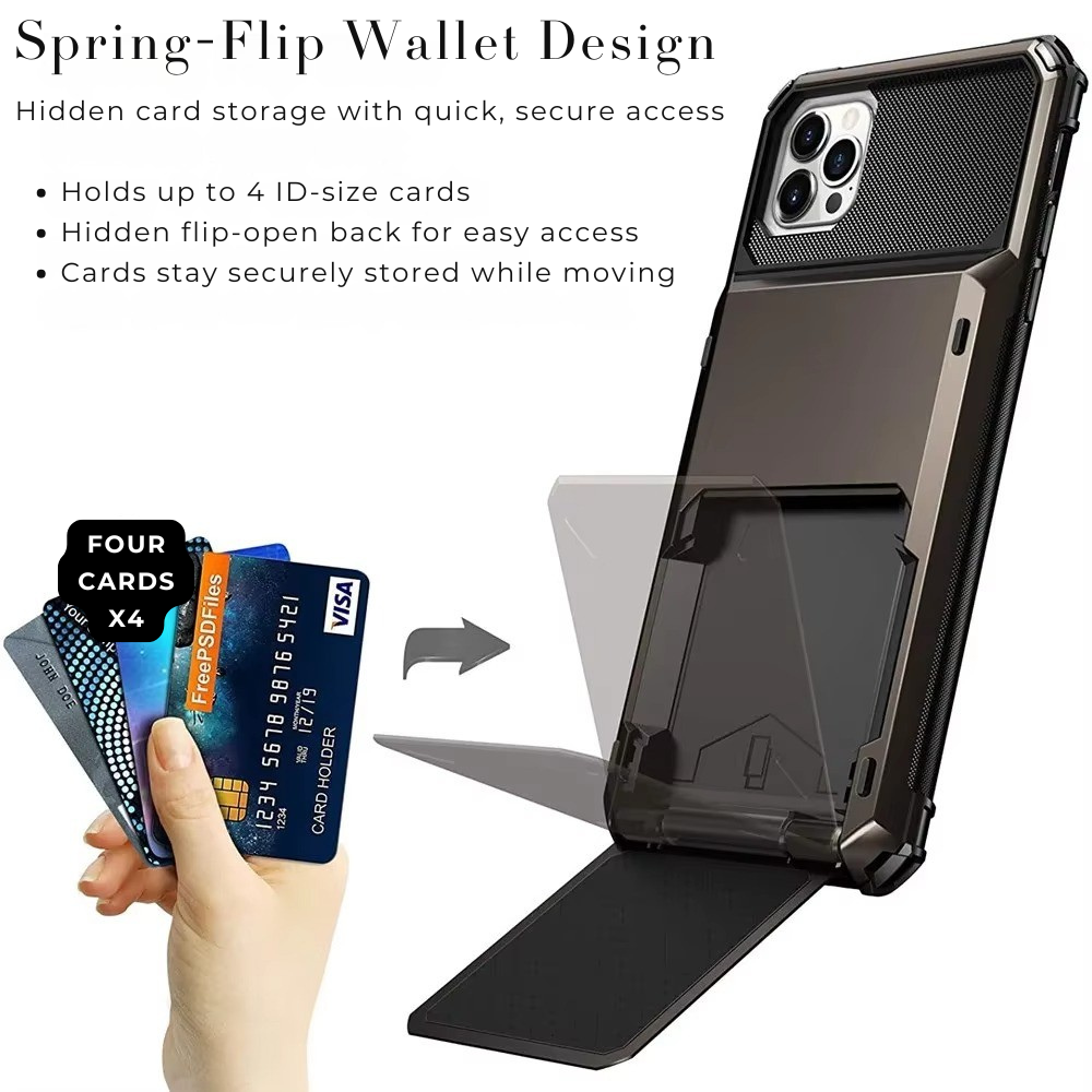 Premium iPhone Case Wallet MagSafe Compatible Magnetic Shockproof Protective Cover 4 Card Holder Camera Lens Protection Slim Design