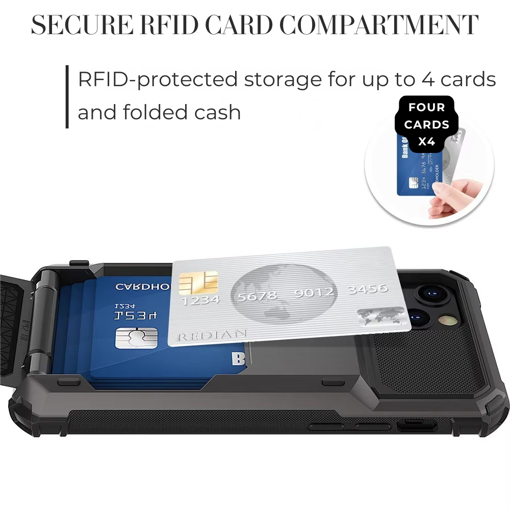 Premium iPhone Case Wallet MagSafe Compatible Magnetic Shockproof Protective Cover 4 Card Holder Camera Lens Protection Slim Design