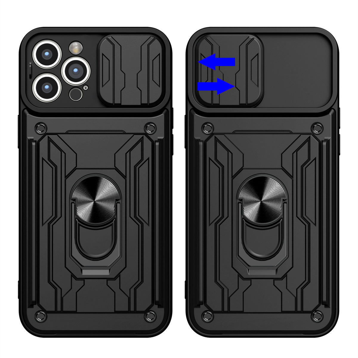 Premium iPhone Case Wallet MagSafe Compatible Silicone Card Holder Ring Stand Shockproof Protective Cover Camera Lens Protection Slim Design