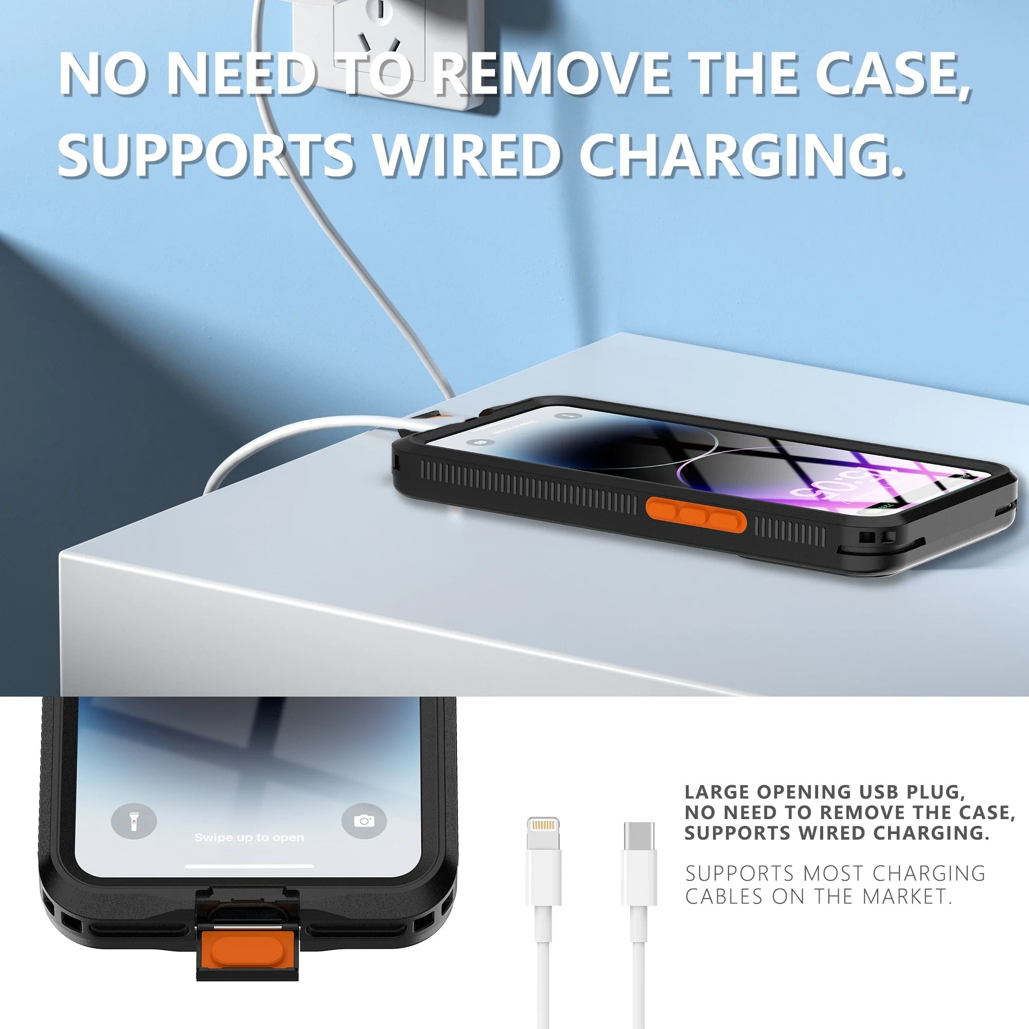 Premium iPhone Case Waterproof Shockproof Protective Cover IP68 Full Body Sealed Design Dustproof Underwater Protection Outdoor Use