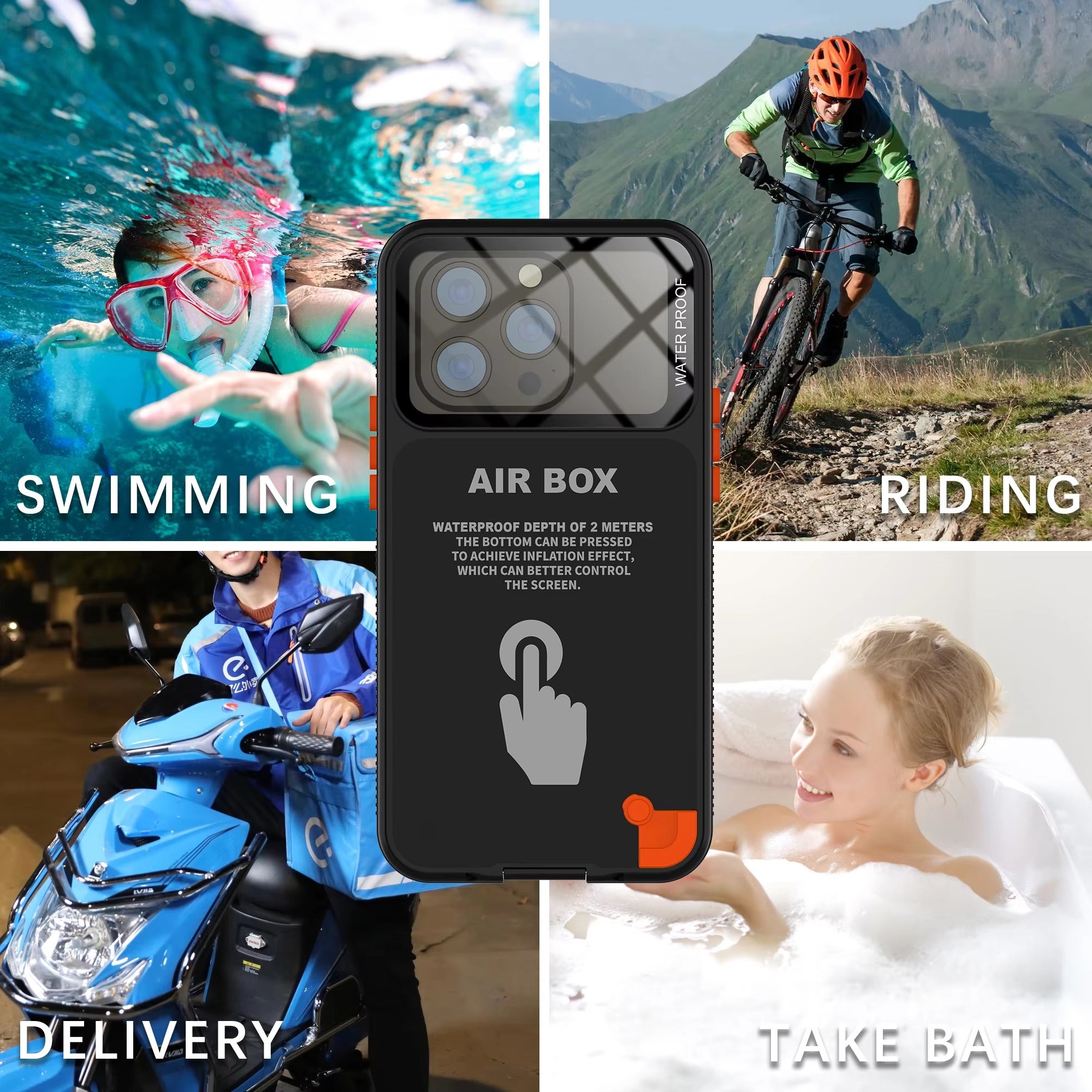 Premium iPhone Case Waterproof Shockproof Protective Cover IP68 Full Body Sealed Design Dustproof Underwater Protection Outdoor Use