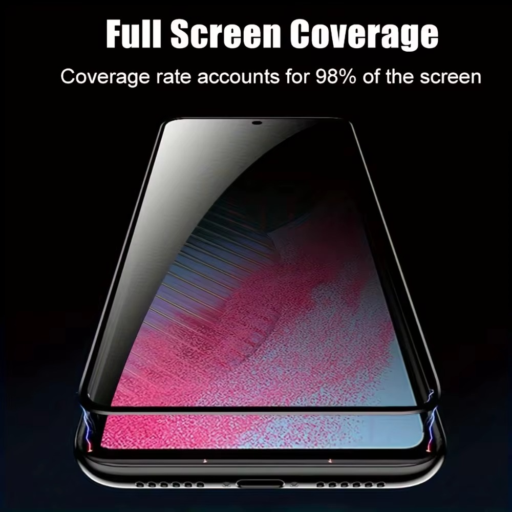 Premium iPhone Screen Protector Matte Privacy Anti Spy Tempered Glass Full Coverage Anti Glare Oleophobic Coating Easy Installation Frame