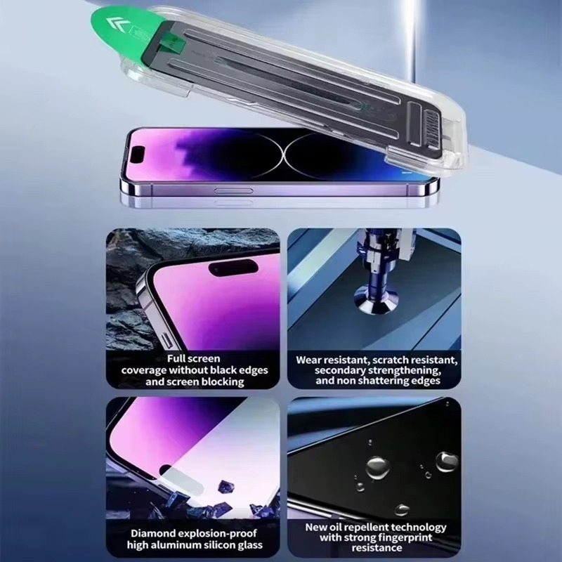 Premium iPhone Screen Protector Matte Privacy Anti Spy Tempered Glass Full Coverage Anti Glare Oleophobic Coating Easy Installation Frame