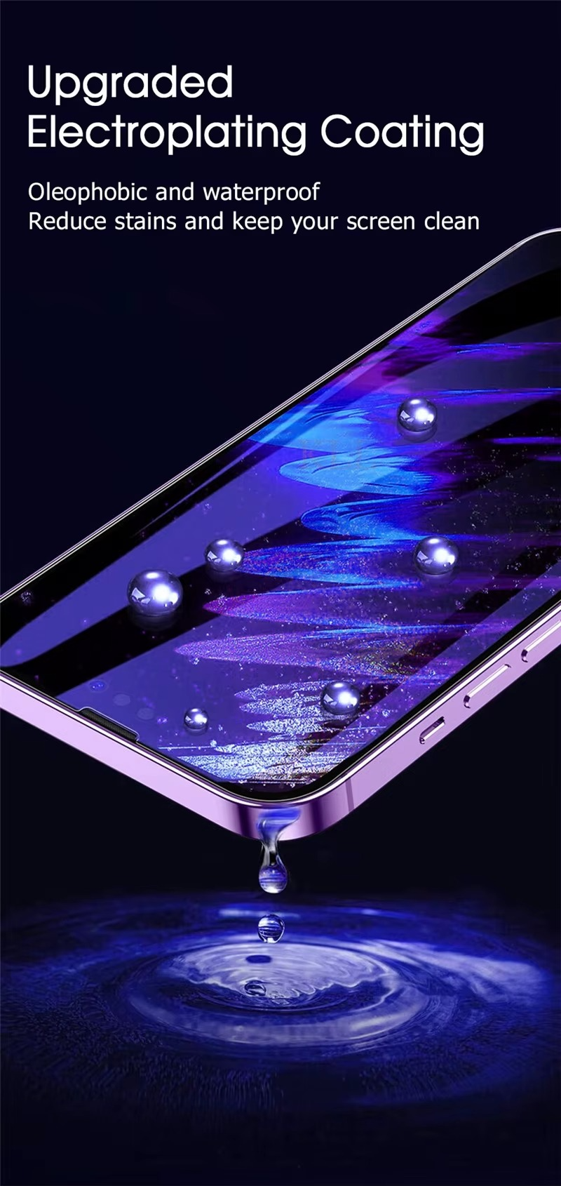Premium iPhone Screen Protector Matte Privacy Anti Spy Tempered Glass Full Coverage Anti Glare Oleophobic Coating Easy Installation Frame