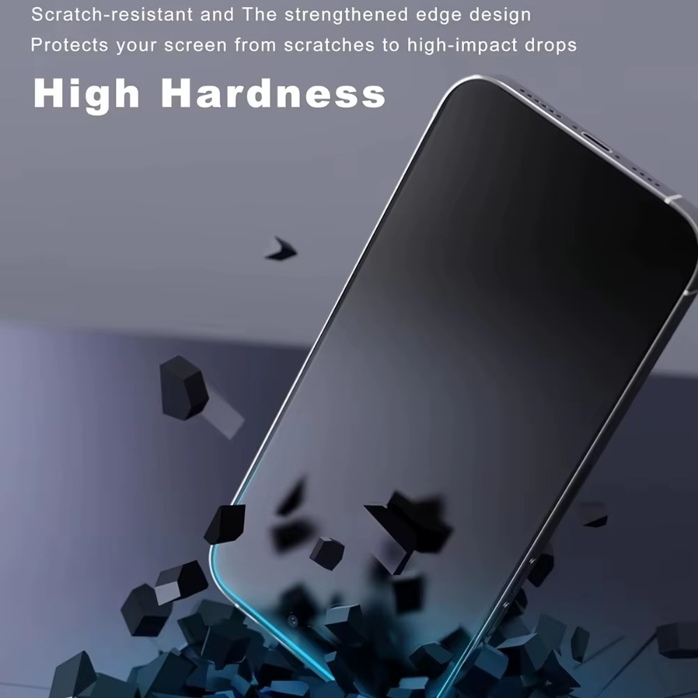 Premium iPhone Screen Protector Matte Privacy Anti Spy Tempered Glass Full Coverage Anti Glare Oleophobic Coating Easy Installation Frame