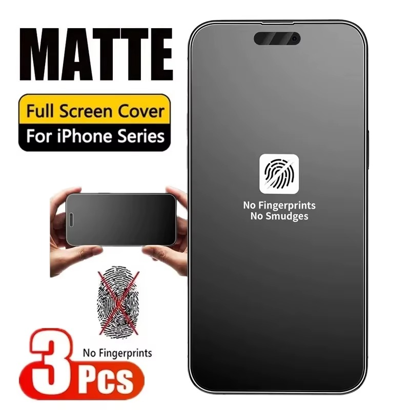 Premium iPhone Screen Protector Matte Privacy Anti Spy Tempered Glass Full Coverage Anti Glare Oleophobic Coating Easy Installation Frame